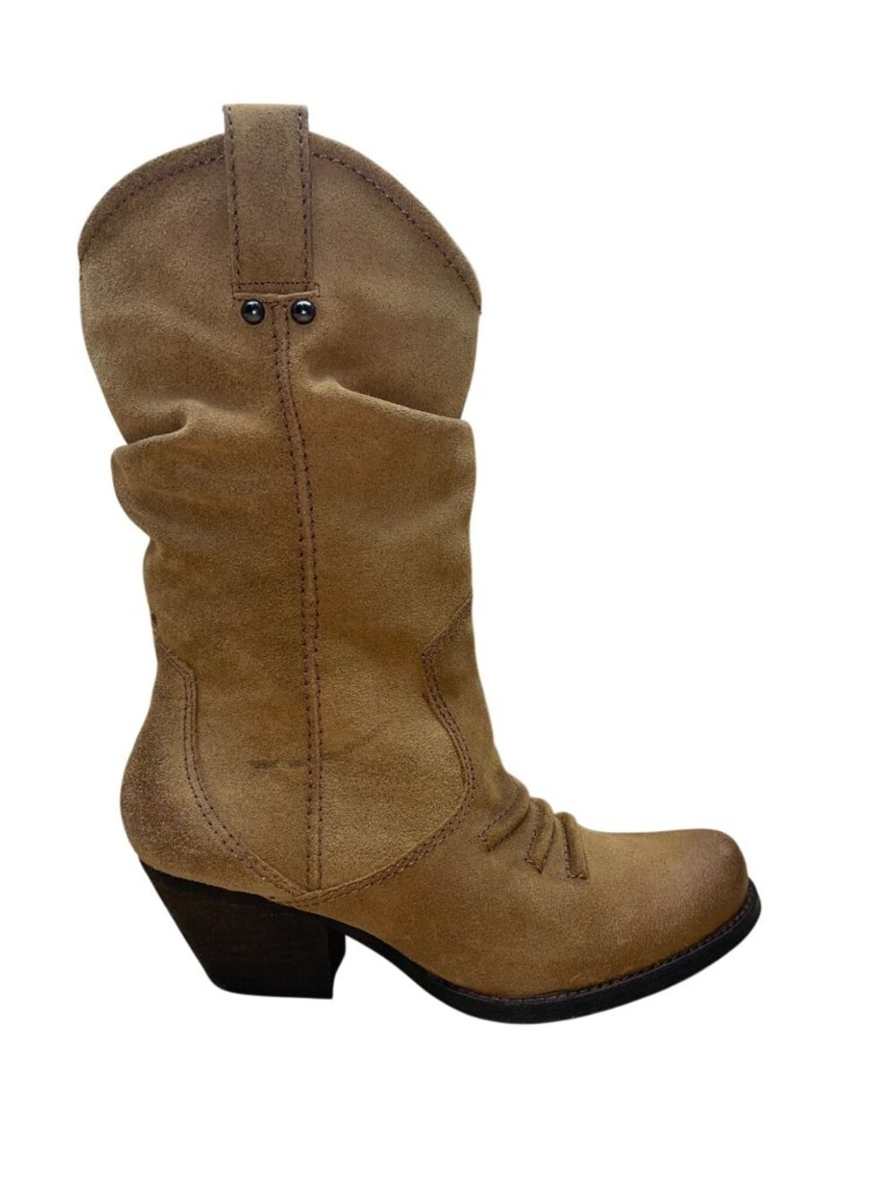 BCBGeneration Women’s Tobacco Waxy Split Leather Mid Top Western Boots Size 8.5M
